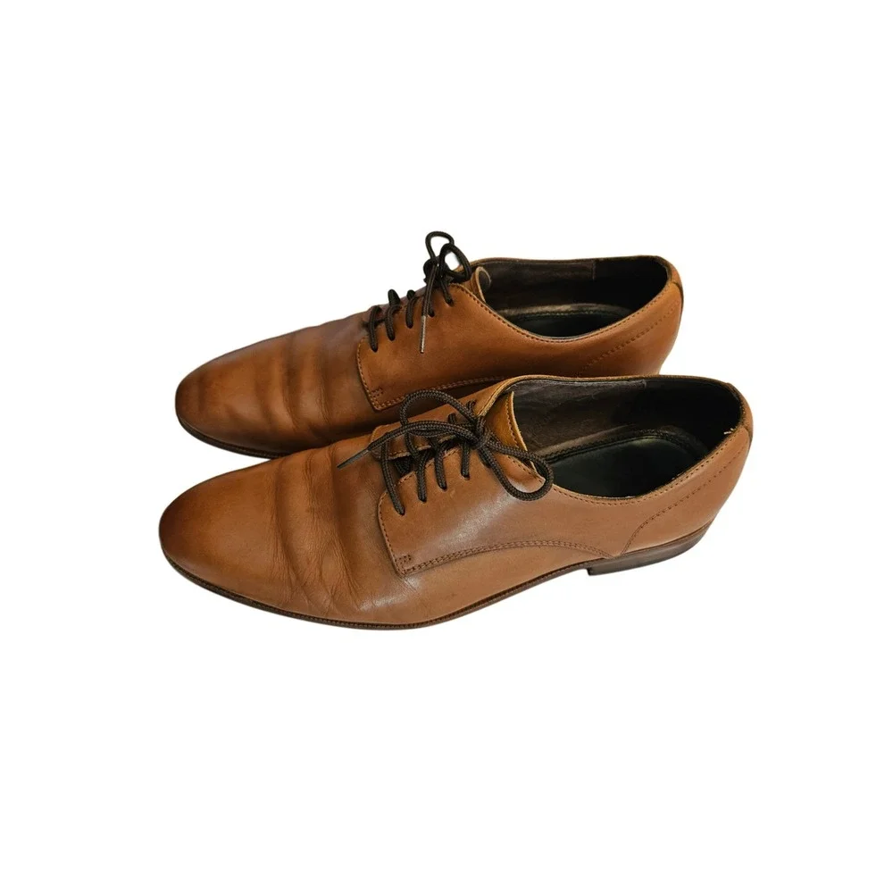 Blake Mckay T4 Leather Oxford Derby Dress Shoes Tan Men Size 9.5 Business Casual